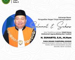 Selamat dan Sukses Atas Pelantikan YM H. Suharto, S.H., M.Hum sebagai Wakil Ketua Mahkamah Agung Bidang Non Yudisial